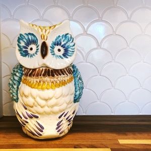Anthropologie Owl Cookie Jar Perfect Condition